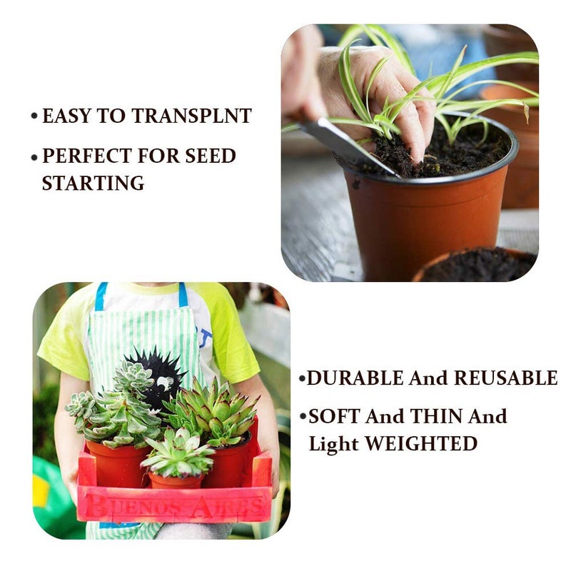 Baaxxango 100 Pcs 3.5 Inch Plastic Seedlings Plants,Nursery Pots,Seed Starting Pot for Succulents, Seedlings, Cuttings, Transplanting - Image 5